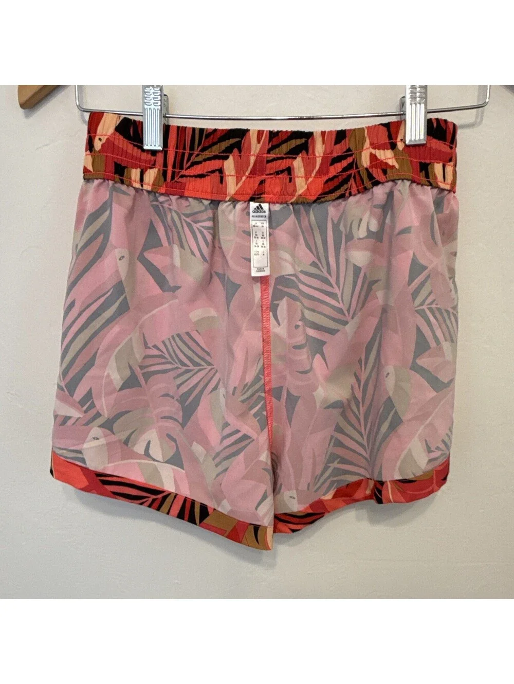 adidas FARM Rio Collab. Women’s Tropical Floral Running Shorts XS Red/Pink